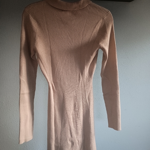 Araminta James Fall Camel Knit Sweater Dress - Picture 8 of 10